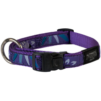 Rogz Beltz Fancy Dress Dog Collar - Purple Forest - Large Beach Bum (20mm x 34-56cm)