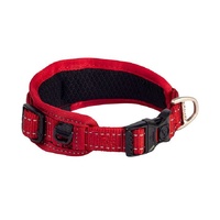 Rogz Utility Classic Padded Dog Collar - Large (20mm x 30-42cm) - Red