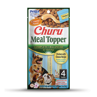 INABA Churu Dog Meal Topper - Chicken with Cheese - 56g (4 Tubes)