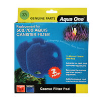 Aqua One Replacement Coarse Filter Pad for 500/700 Aquis Canister Filter - 2 Pack (37s) (25037S)