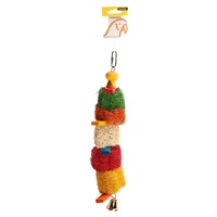 Avi One Loofah Discs With Planks Parrot Toy - 11cm x 30cm