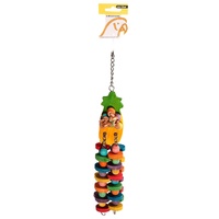 Avi One Parrot Toy Wooden Pineapple With Discs - 7x37cm