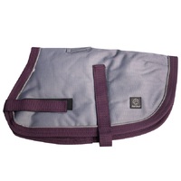 Pet One NightWalker Dog Coat - 40cm - Grey/Burgundy