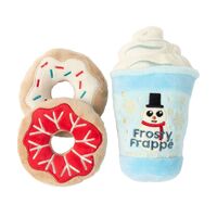 FuzzYard Frosty Frappe & Donuts Dog Toy - 3 Pack