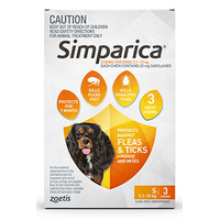 Simparica for Small Dogs 5.1-10kg - Orange - 3 Pack