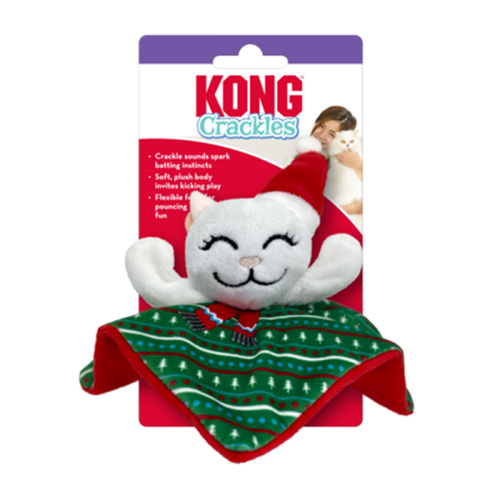 KONG Holiday Cat Crackles Santa Kitty