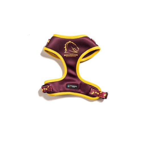 Brisbane Broncos NRL Dog Harness - Small (Neck: 35-44cm - Chest: 41-54cm)