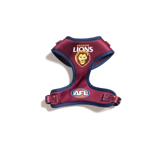 Brisbane Lions AFL Dog Harness - Extra Small (Neck: 29-36cm - Chest: 36-48cm)