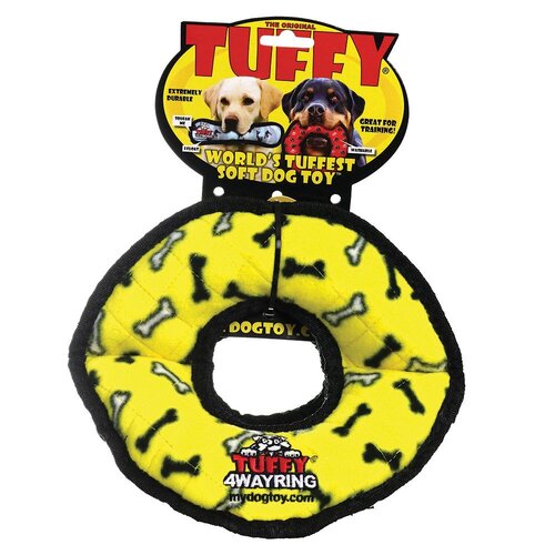 Tuffy Ultimates 4-Way Ring - Yellow Bones - 24x17.5x12.5cm (Tuff Scale 9)