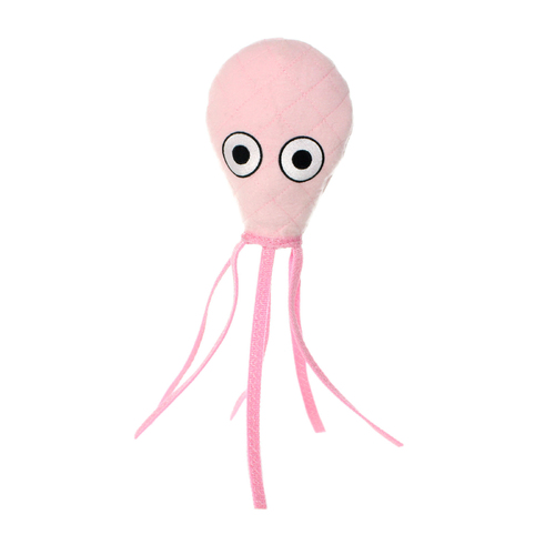 Tuffy Ocean Creature Mega Squid Soft Tough Dog Toy - Pink