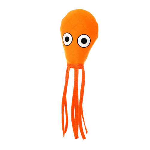 Tuffy Ocean Creature Mega Squid Soft Tough Dog Toy - Orange