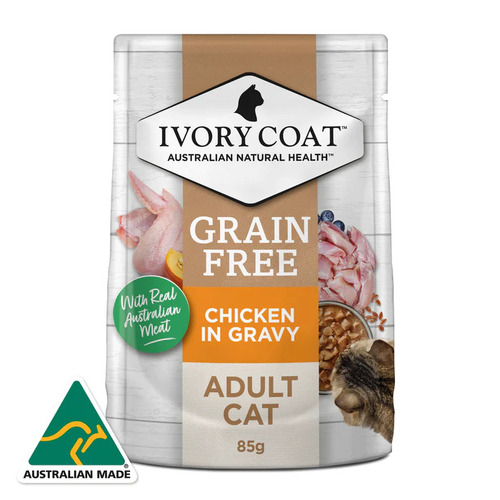 Ivory Coat Chicken in Gravy for Adult Cats Wet Pouches - (12 x 85g)