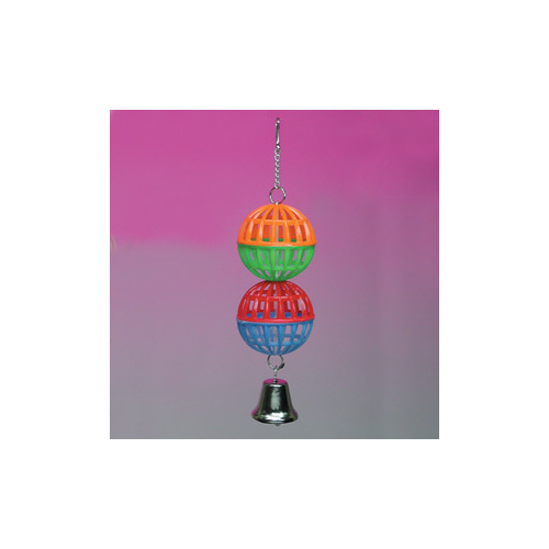 Two Latice Balls with Bell Bird Toy