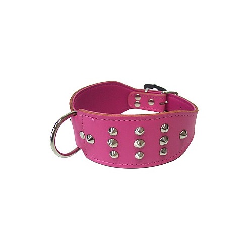 Studded Staffy Dog Collar - 65cm (Pink)