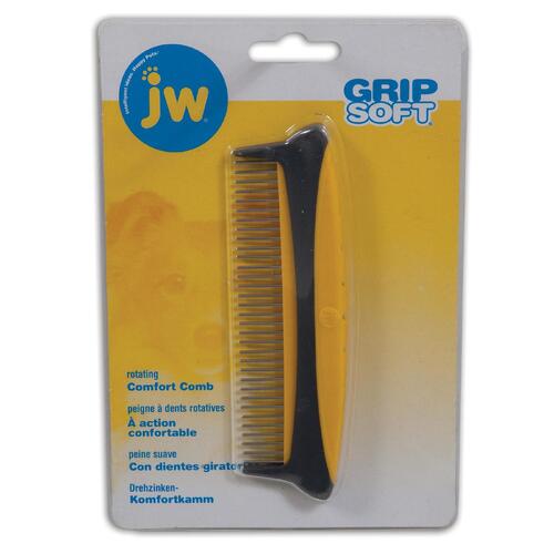 JW GripSoft Rotating Comfort Dog Comb - Medium (13cm)