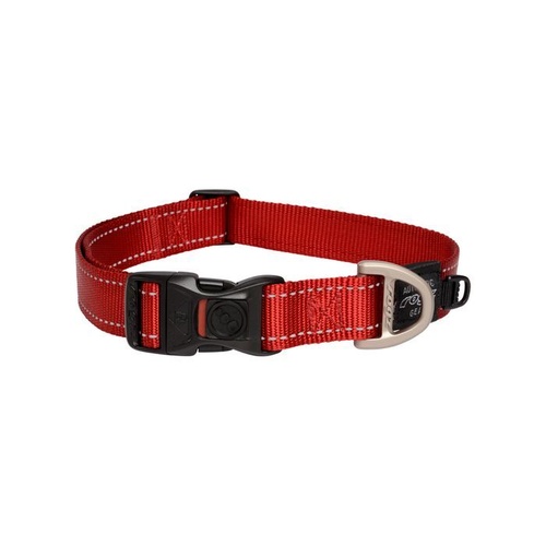 Rogz Utility Classic Dog Collar - X-Large (25mm x 43-70cm) - Red