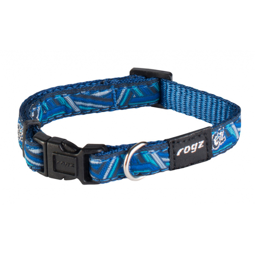 Rogz Beltz Fancy Dress Dog Collar - Navy Zen - Large Beach Bum (20mm x 34-56cm)