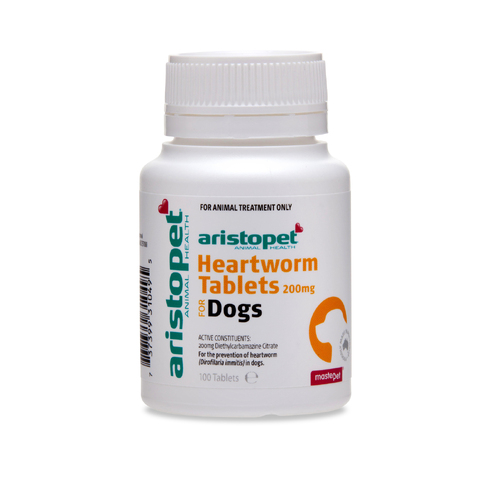 Heartworm Tablets for Dogs 200mg (Aristopet) - 100 Tablets