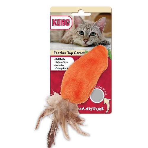 KONG Feather Top Carrot - Catnip Refillables