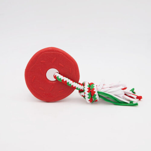 ZippyPaws Holiday Teether - Donut - Red (20x10cm)