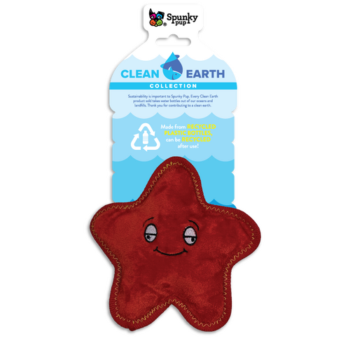 Spunky Pup Clean Earth Dog Toy - Starfish - Small