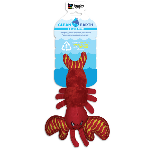 Spunky Pup Clean Earth Dog Toy - Lobster - Small