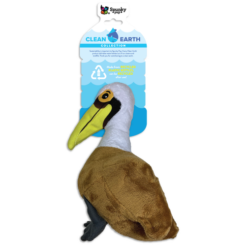 Spunky Pup Clean Earth Dog Toy - Pelican - Small