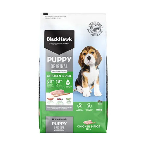 Black Hawk Puppy Medium Breed Chicken and Rice - 10kg