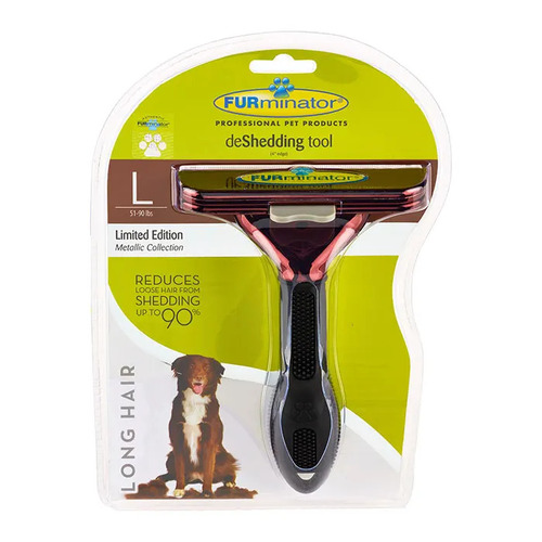 FURminator deShedding Tool - Large Dog - Long Hair (Metallic Collection)