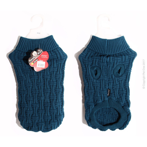 Pet One KomfyKnit Dog Jumper - Icelandic - 20cm - Dark Teal