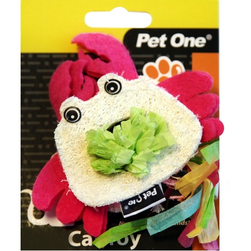 Pet One Loofa & Raffia Cat Toy - Crab