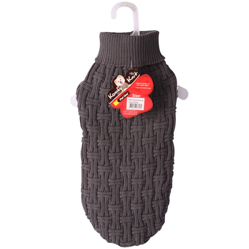 Pet One KomfyKnit Dog Jumper - Icelandic - 25cm - Dark Charcoal