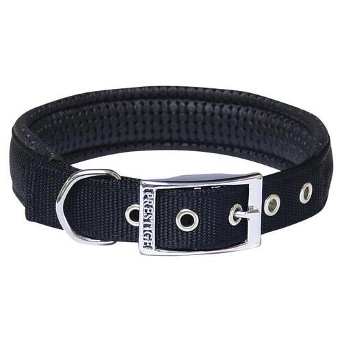 Prestige Pet Soft Padded Nylon Dog Collar - Black (19mm x 36cm)