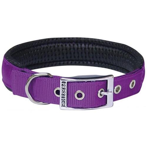 Prestige Pet Soft Padded Nylon Dog Collar - Purple (19mm x 36cm)