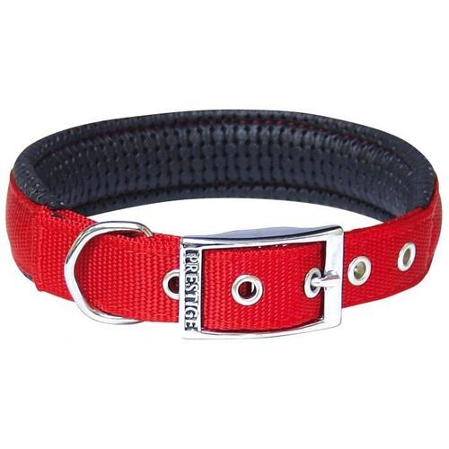 Prestige Pet Soft Padded Nylon Dog Collar - Red (19mm x 36cm)