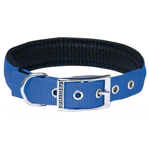 Prestige Pet Soft Padded Nylon Dog Collar - Blue (19mm x 41cm)