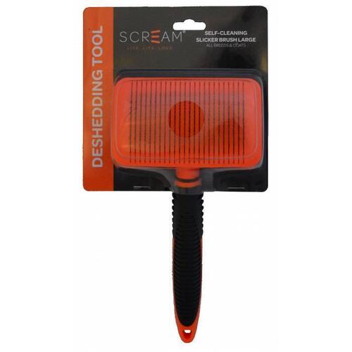 Scream Self Cleaning Slicker Brush for Dogs - Large