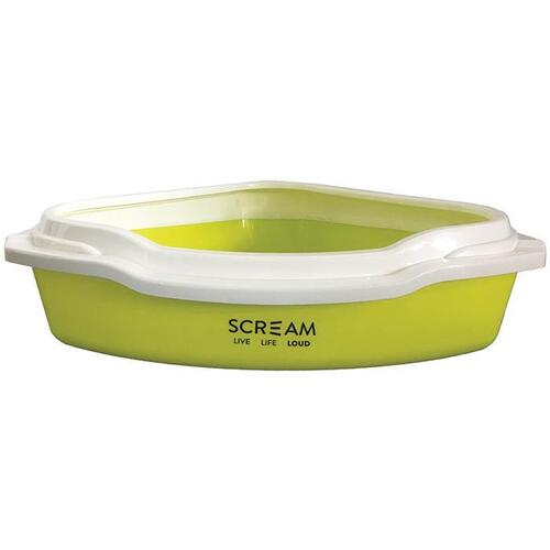 Scream Corner Cat Litter Tray (55x43x17cm) - Green