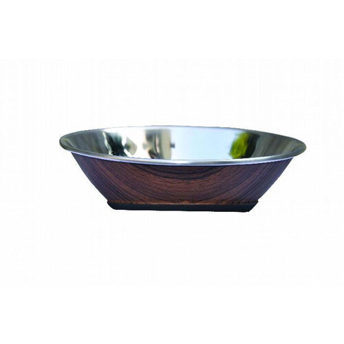 ZeeZ Stainless Steel Hi-Back Pet Bowl - 500ml (Wood Print)