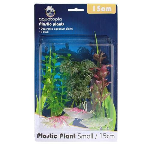 Natural Plastic Aquarium Plants - 3 Pack - 15cm