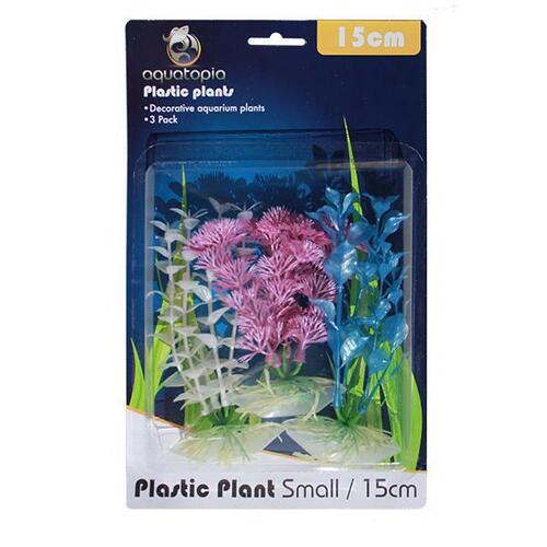 Pearl Plastic Aquarium Plants - 3 Pack - 15cm