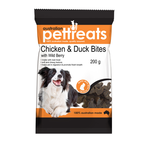 Chicken & Duck Bites with Wild Berry Dog Treats - 200g