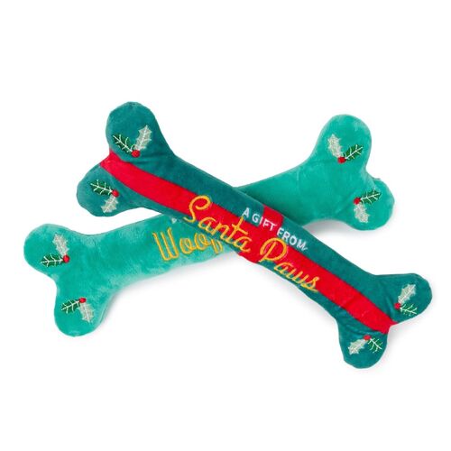 FuzzYard My First Woofmas Dog Toy Bone - Large - 2 Pack (28cm)