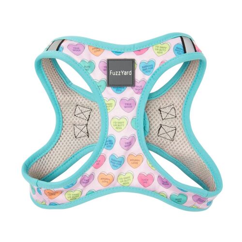 FuzzYard Step-In Dog Harness - Candy Hearts - Small (43-45cm Neck - 48-50cm Chest)