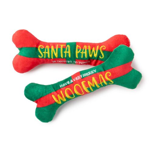 FuzzYard Santa Paws Woofmas Bones - Small - 2 Pack (18x3x9cm)