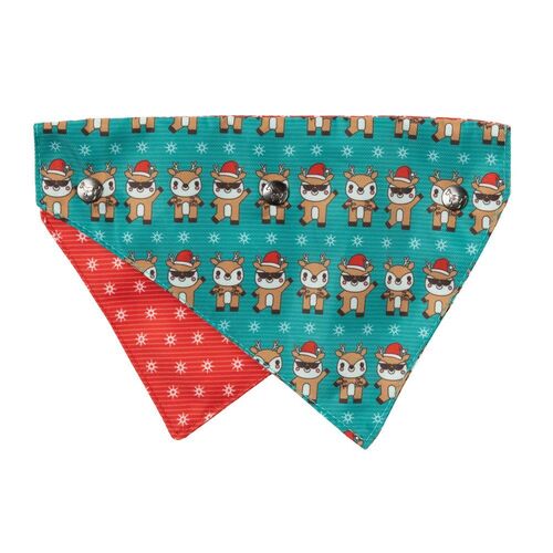 FuzzYard Disco Deers Bandana - Medium/Large (23cm x 14.5cm)