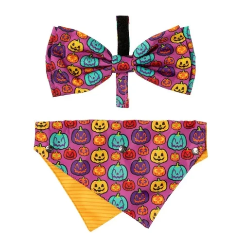 FuzzYard Dog Bandana & Bowtie - Oh My Gourd - Small/Medium