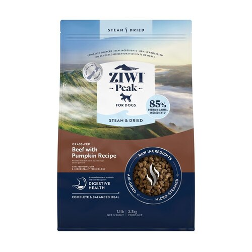 Ziwi Peak Steam & Dried Dog Food - Beef with Pumpkin - 3.2kg