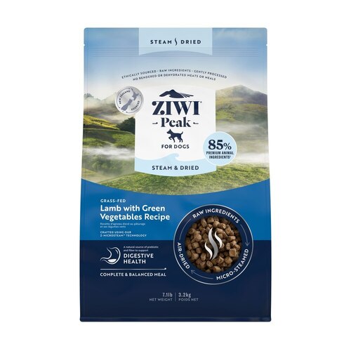 Ziwi Peak Steam & Dried Dog Food - Lamb with Green Vegetables - 3.2kg